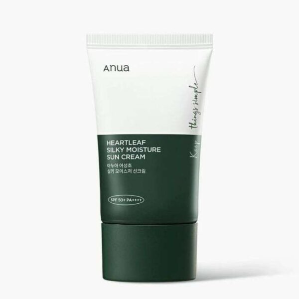 ANUA Heartleaf Silky Moisture Sun Cream SPF 50+ PA++++ – Crème Solaire Hydratante