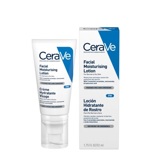CeraVe Crème Hydratante Visage 52ML – Hydratation Peaux Normales à Sèches