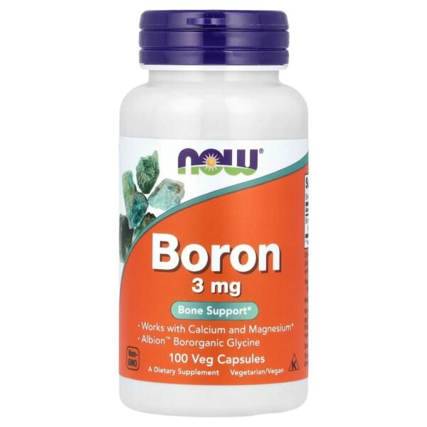 NOW Boron 3 mg – Complément Alimentaire pour la Santé Osseuse & Hormonale | Tilila Store Ma