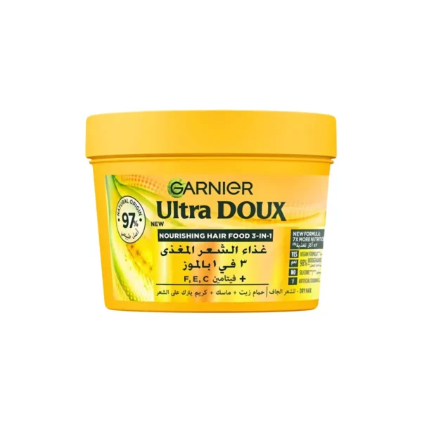 Garnier Ultra Doux Hair Food Banane 390ML – Masque Nourrissant Multi-Usages Cheveux Secs