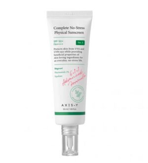Axis-Y Complete No-Stress Physical Sunscreen SPF50+ PA++++ – Écran Solaire Minéral Apaisant 50ml