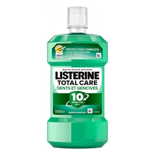 Listerine Total Care Dents & Gencives 10 en 1 500ML – Bain de Bouche Menthe Fraîche