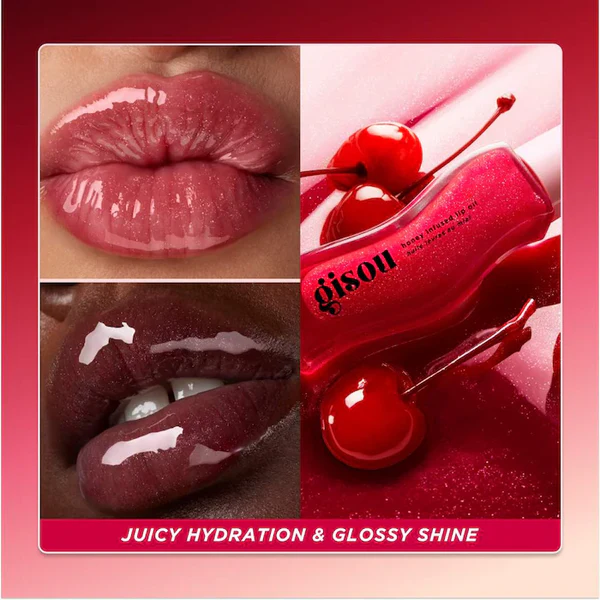Gisou Honey Infused Lip Oil Cherry On The Cake – Huile Lèvres Brillante & Hydratante