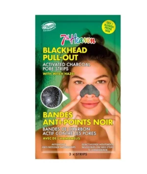 7ThHeavenBlackheadPullOutCharcoalPoreStrips3xStrips 7th Heaven Blackhead Peel Off Mask – Masque Anti-Points Noirs Purifiant