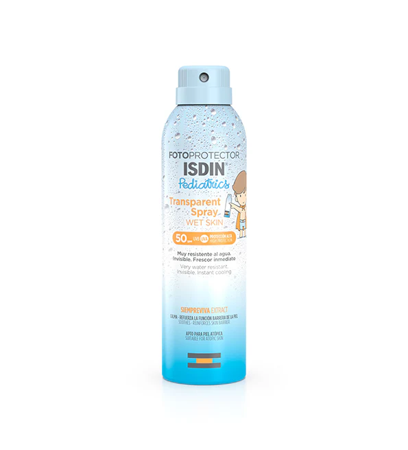 ISDINSPRAY ISDIN Fotoprotector Transparent Spray Wet Skin Pediatrics SPF 50 – Spray Solaire Enfants