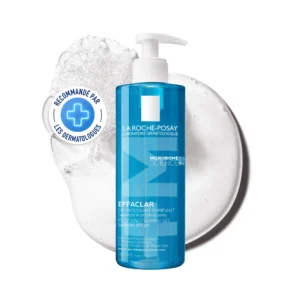 La Roche-Posay Effaclar Gel Moussant Purifiant 400ml – Nettoyant Visage Peaux Grasses à Imperfections