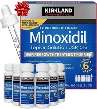 Kirkland Signature Minoxidil 5% Hair Regrowth Treatment for Men – Traitement Repousse des Cheveux 6 x 60ml